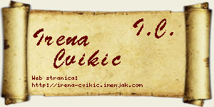 Irena Cvikić vizit kartica